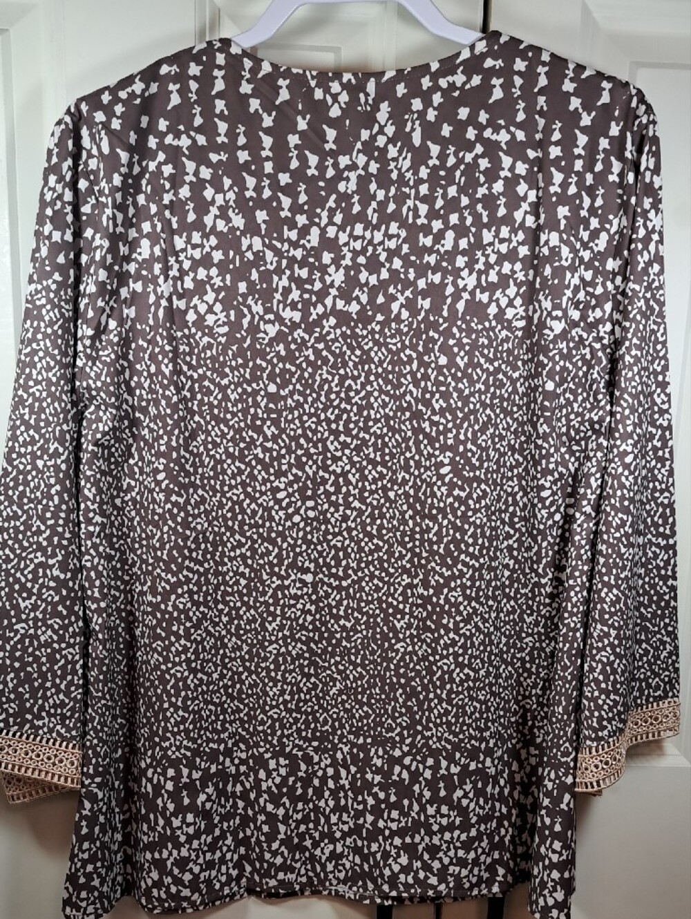 Brown & Cream V-Neck Printed Tunic Top - Picture 6 of 6